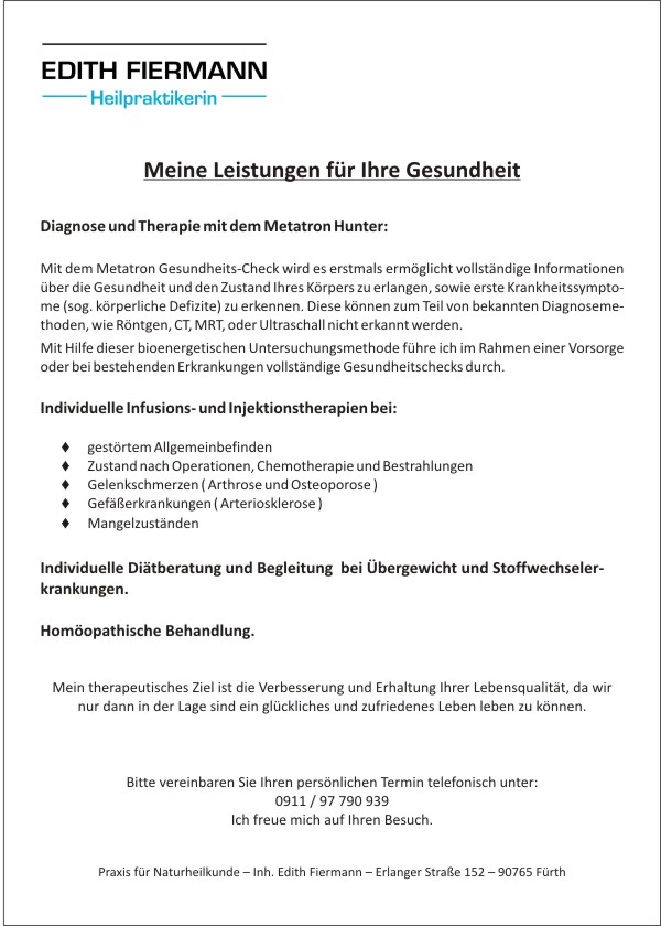 Meine Leistungen für Ihre Gesundheit